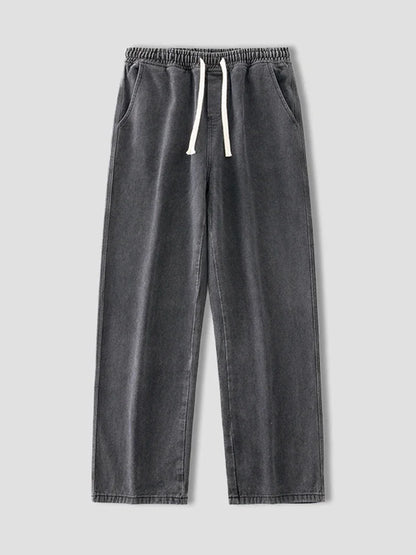 Autumn Korean Fashion Drawstring Y2K Jeans Homme Classic Baggy Straight Wide Leg Pants 2026 New Hip Hop Streetwear Casual Jean