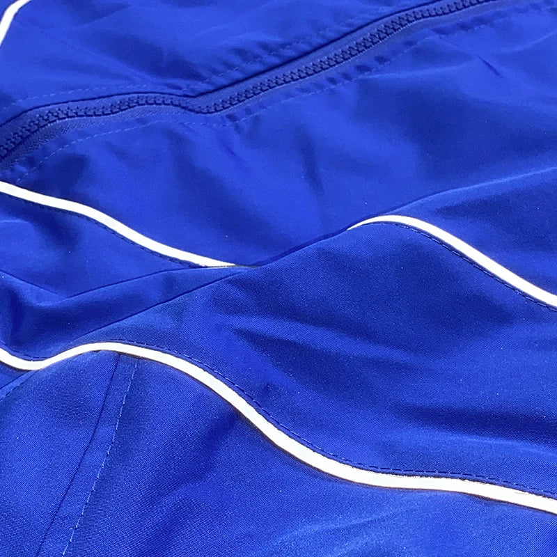 Men Hip Hop Streetwear Reflective Striped Jacket Coat Zipper up Jacket Windbreaker Harajuku Thin Jacket Sports Black Blue