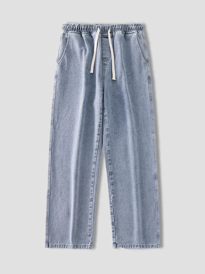 Autumn Korean Fashion Drawstring Y2K Jeans Homme Classic Baggy Straight Wide Leg Pants 2026 New Hip Hop Streetwear Casual Jean