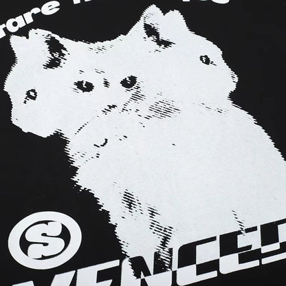 2025 New Streetwear Tshirt Hydra Cat Graphic T Shirt Men Cotton T-Shirt Hip Hop Loose Tops Tees Summer Short Sleeve Black White